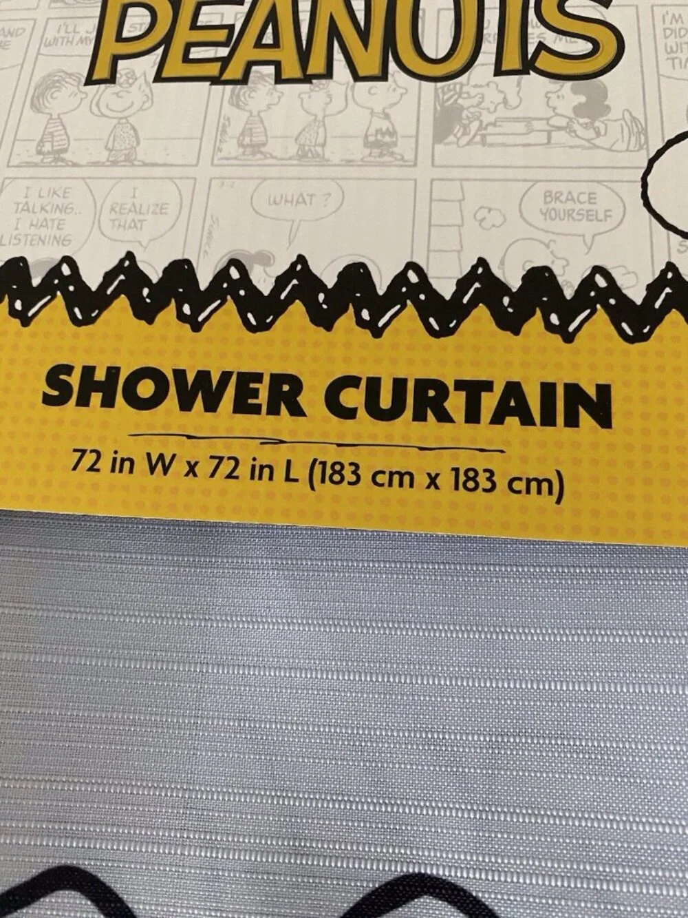 Peanuts Snoopy Woodstock Fabric Shower Curtain 72x 72‎ Doghouse Whole Gang NEW